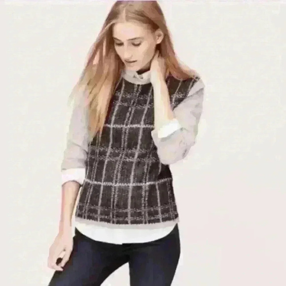 LOFT Sweaters - Mohair blend Plaid Sweater
